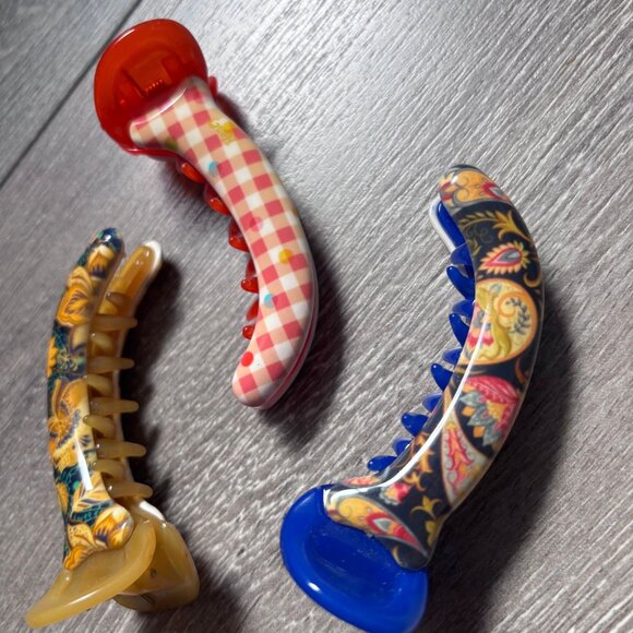 Colourful Printed Pattern Assorted Hair Clips - Picture 3 of 4